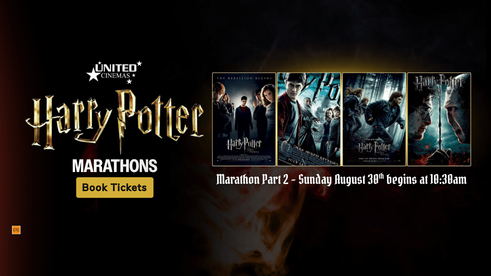 Film backdrop for Harry Potter Marathon Part 2
